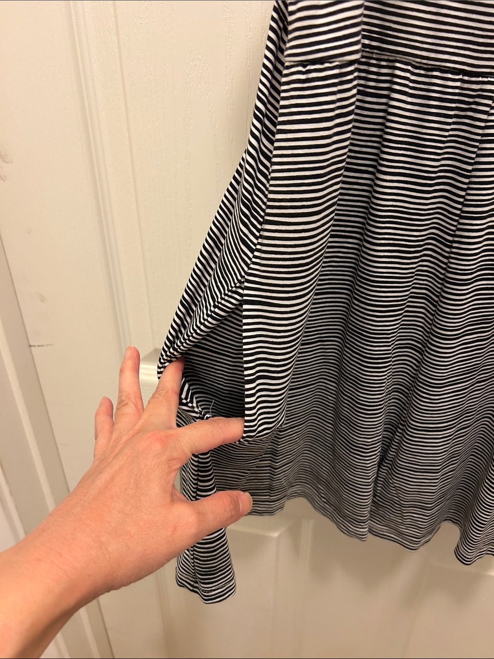 Fighting Eel Black and White Striped Romper, Small - Picture 4 of 4